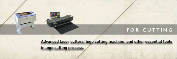 For Cutting: Advanced laser cutters, logo cutting machine, and other essential tools in logo cutting process.